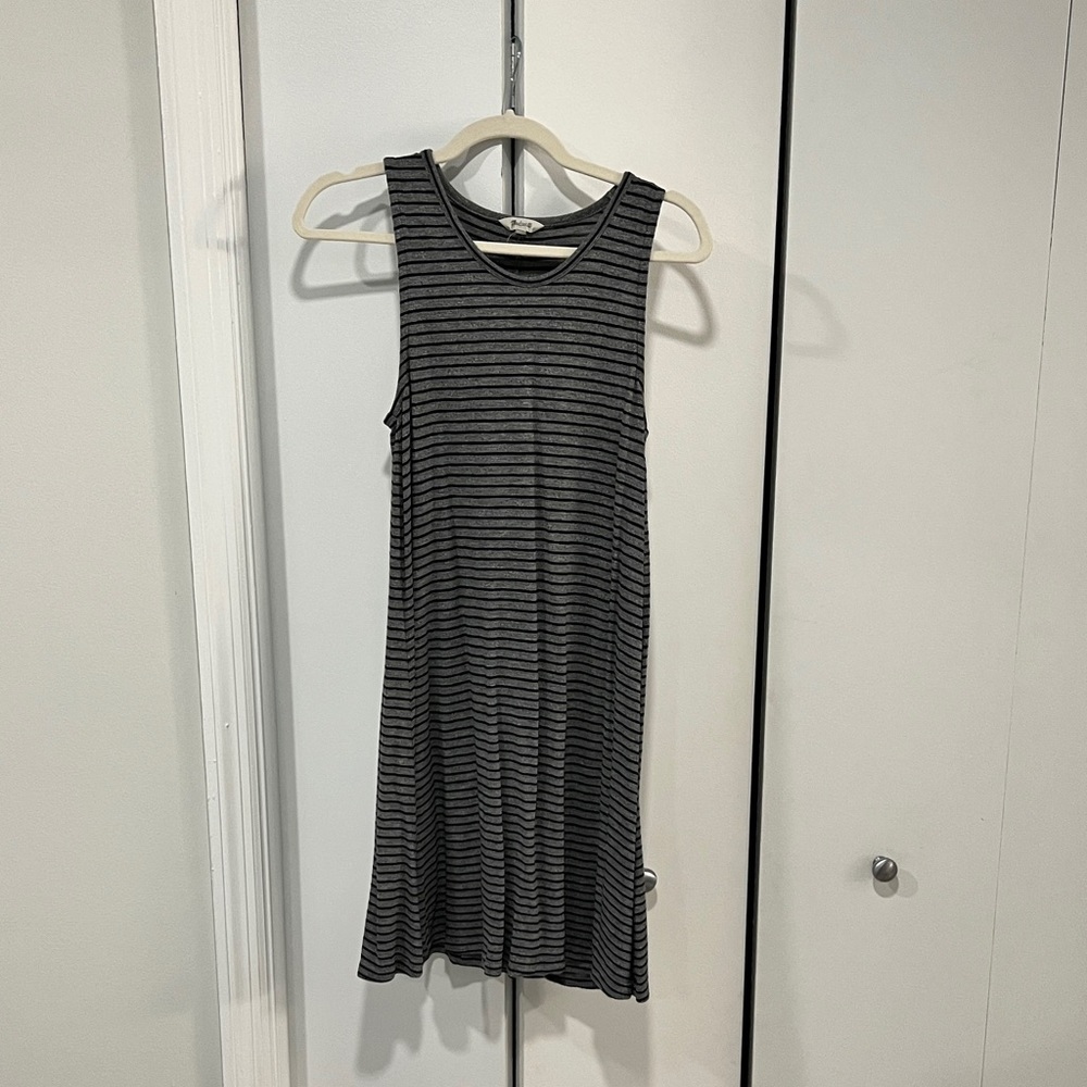Madewell Tank Dress, Grey with Black Stripes
